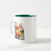 Santa-werk Tweekleurige Koffiemok (Voorkant links)