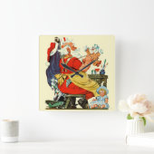 Santa-werk Vierkante Klok (Huis)