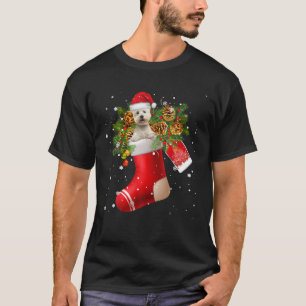 Santa Westie in kerstsokken Pajama T-shirt
