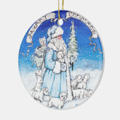 Santa Westies Keramisch Ornament (Links)