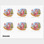 Santa Wet grote vierkante stickers (Vel)