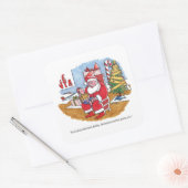 Santa Wet grote vierkante stickers (Envelop)