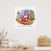 Santa Wet matte waarde poster (Keuken)