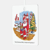 Santa Wet vierkant metaal ornament (Voorkant links)