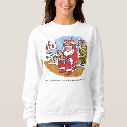 Santa Wet vrouwen witte sweatshirt (Voorkant)