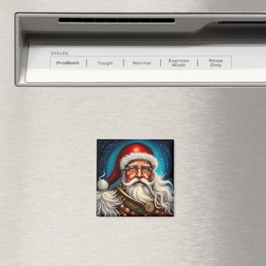 Santa Whimsical Kerstmis Steampunk Magneet (Insitu (Vaatwasser))