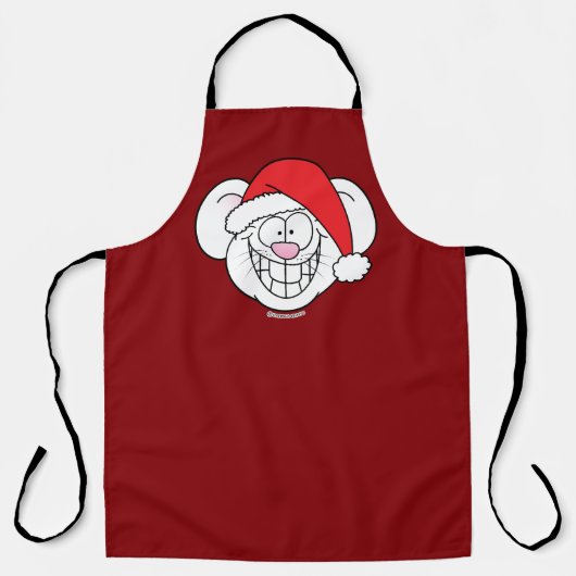 Santa White Christmas Mouse Screwball Graphics Schort (Voorkant)