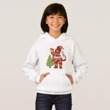 SANTA WHITE HOODIE - VROUWEN/KINDER