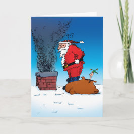 Santa Whiz Funny Cartoon Feestdagen Kaart