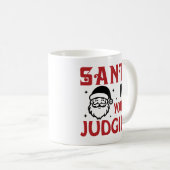 Santa Why You Be Judgin' Funny Koffiemok (Voorkant rechts)
