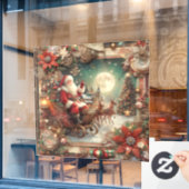  Santa Window Cling Raamsticker (Cafe Raam)