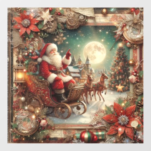  Santa Window Cling Raamsticker (Vel)