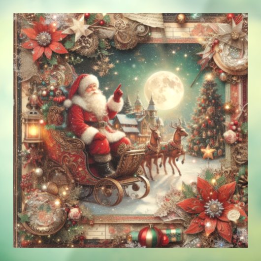 Santa Window Cling Raamsticker (Vel 3)