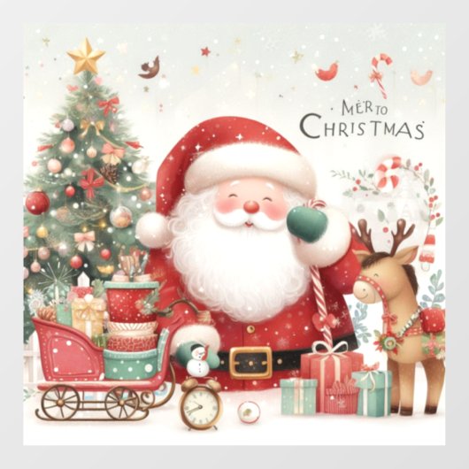 Santa Window Cling Raamsticker (Vel)