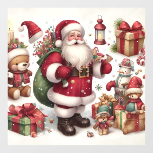Santa Window Cling Raamsticker (Vel)