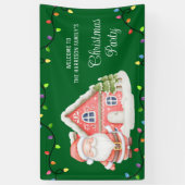 Santa Windy House Kleurrijke Lichten Kerstmis Spandoek (Verticaal)