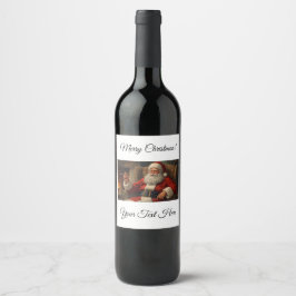 Santa Wine Bottle Label Wijn Etiket