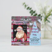 Santa Wink Elegant-kerstfeest Kaart (Staand voorkant)