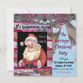 Santa Wink Elegant-kerstfeest Kaart (Voorkant)