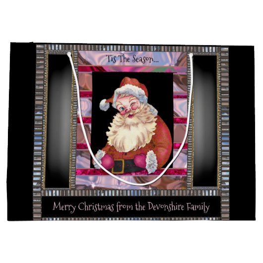 Santa Wink Elegant Kerstmis groot Cadeauzakje (Achterkant)