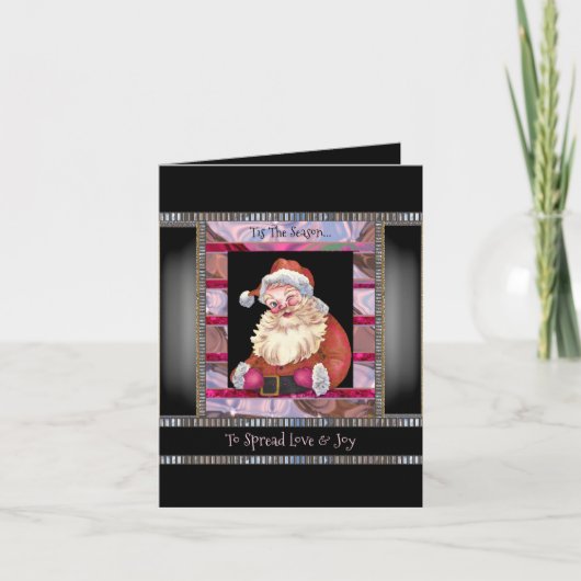Santa Wink Elegant Kerstmis  Kaart (Voorkant)