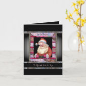 Santa Wink Elegant Kerstmis  Kaart (Gele Bloem)