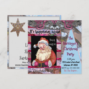 Santa Wink Elegante Kerstfeest Uitnodiging