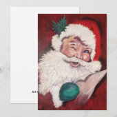 Santa Winking Feestdagenkaart (Voorkant / Achterkant)