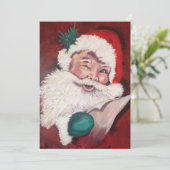 Santa Winking Feestdagenkaart (Staand voorkant)