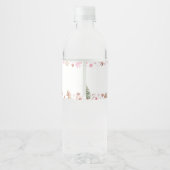 Santa Winter Christmas Birthday Party Waterfles Etiket (Achterkant)