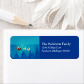 Santa Winter Scene-Adresetiketten Etiket (Insitu)