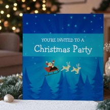 Santa Winter Scene Christmas Party Invite