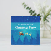Santa Winter Scene Christmas Party Invite Kaart (Staand voorkant)