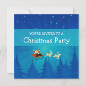 Santa Winter Scene Christmas Party Invite Kaart (Voorkant)
