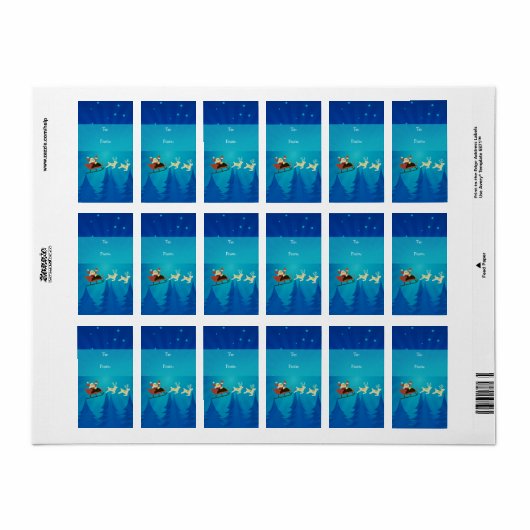 Santa Winter Scene Gift Label Labels (Full Sheet)