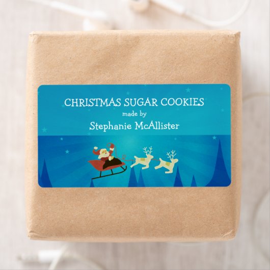 Santa Winter Scene Holiday Baking Labels (Insitu)