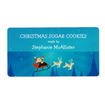 Santa Winter Scene Holiday Baking Labels