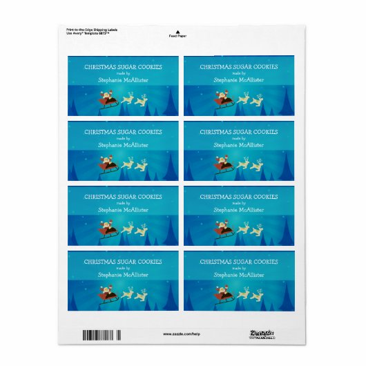 Santa Winter Scene Holiday Baking Labels (Full Sheet)