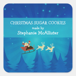 Santa Winter Scene Holiday Baking Stickers