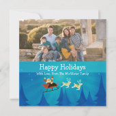 Santa Winter Scene Holiday Fotokaart Feestdagenkaart (Voorkant)