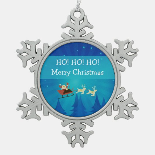 Santa Winter Scene Holiday Ornament (Voorkant)