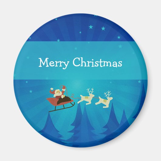 Santa Winter Scene Magnet (Voorkant)