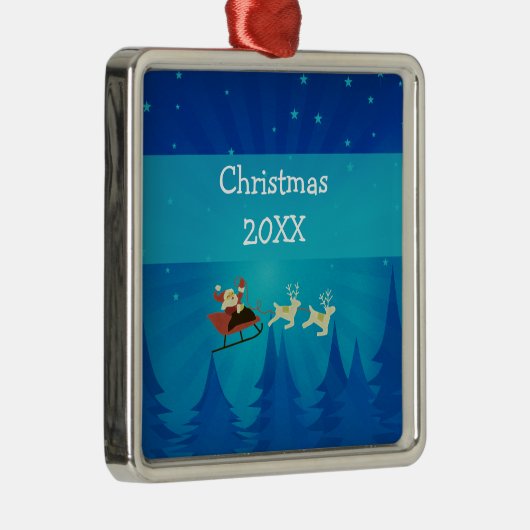Santa Winter Scene Premium Ornament (Rechts)