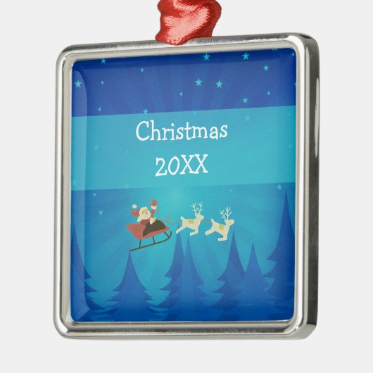 Santa Winter Scene Premium Ornament (Links)