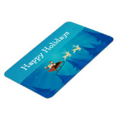 Santa Winter Scene Rectangle Magnet Magneet (Linkerzijde)