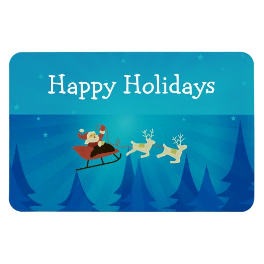 Santa Winter Scene Rectangle Magnet Magneet (Horizontaal)