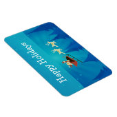 Santa Winter Scene Rectangle Magnet Magneet (Rechterzijde)