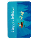 Santa Winter Scene Rectangle Magnet Magneet (Verticaal)