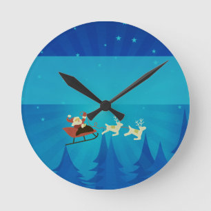 Santa Winter Scene Wall klok
