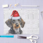 Santa Wire Hair Dachshund Dog Festive Holiday Tissuepapier (Craft)